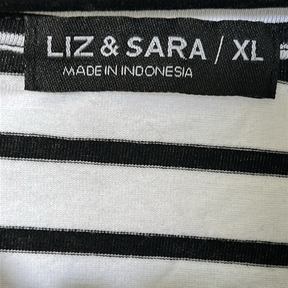 LIZ & SARA Striped Crew Neck Top size XL - Picture 7 of 9